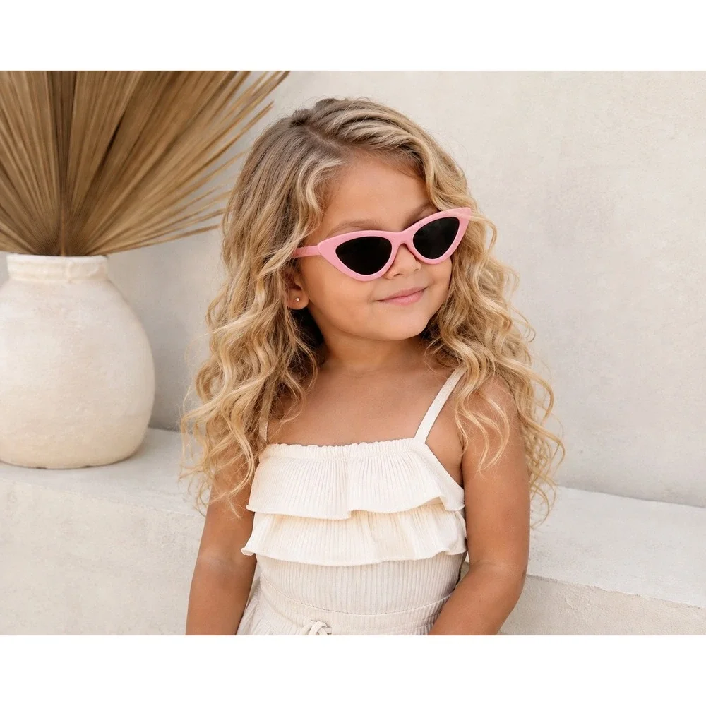 Rabbit + Bear Kids Cat Eye Sunglasses Matte Pink Retro JZBB533 Girls Accessory